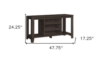 48" Brown Open Shelving TV Stand