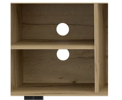 71" Natural Wood Enclosed and Open Storage TV Stand