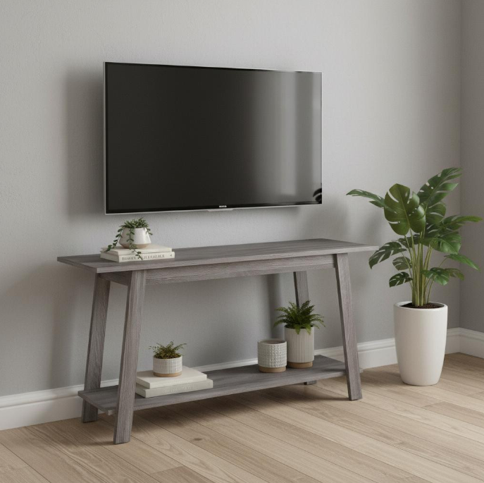 42" Gray Open Shelving TV Stand