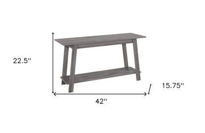 42" Gray Open Shelving TV Stand
