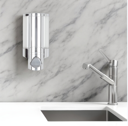 Silver Heavy Duty Plastic Wall Mount Soap Dispenser
