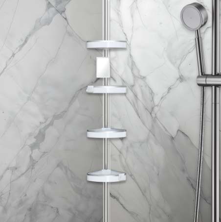 White Aluminum Wall Mount Bathroom Accessory Set