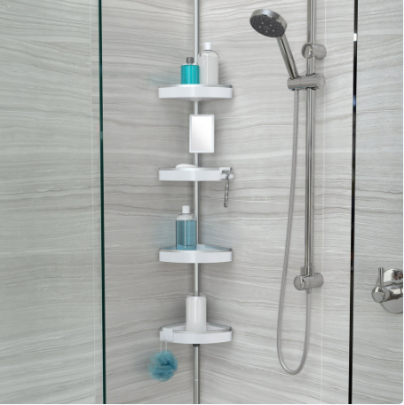 White Aluminum Wall Mount Bathroom Accessory Set