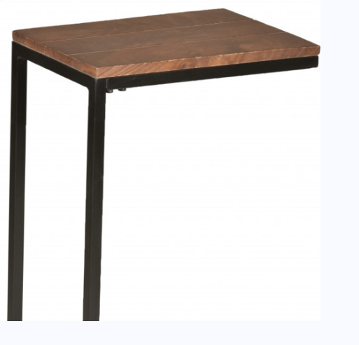 25" Black And Chestnut Solid Wood Rectangular End Table