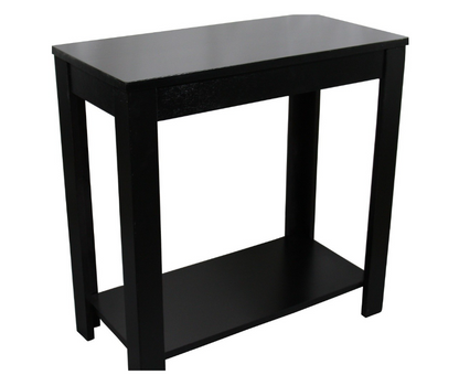 24" Black End Table With Shelf