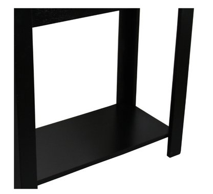 24" Black End Table With Shelf