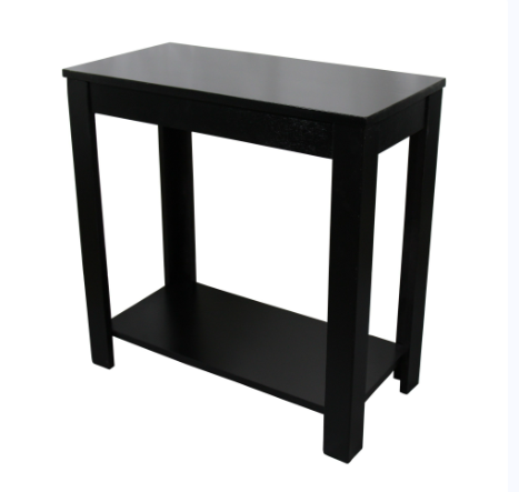 24" Black End Table With Shelf