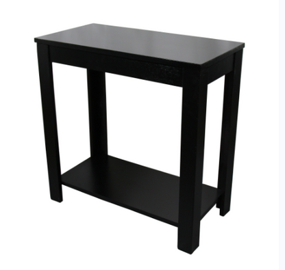24" Black End Table With Shelf