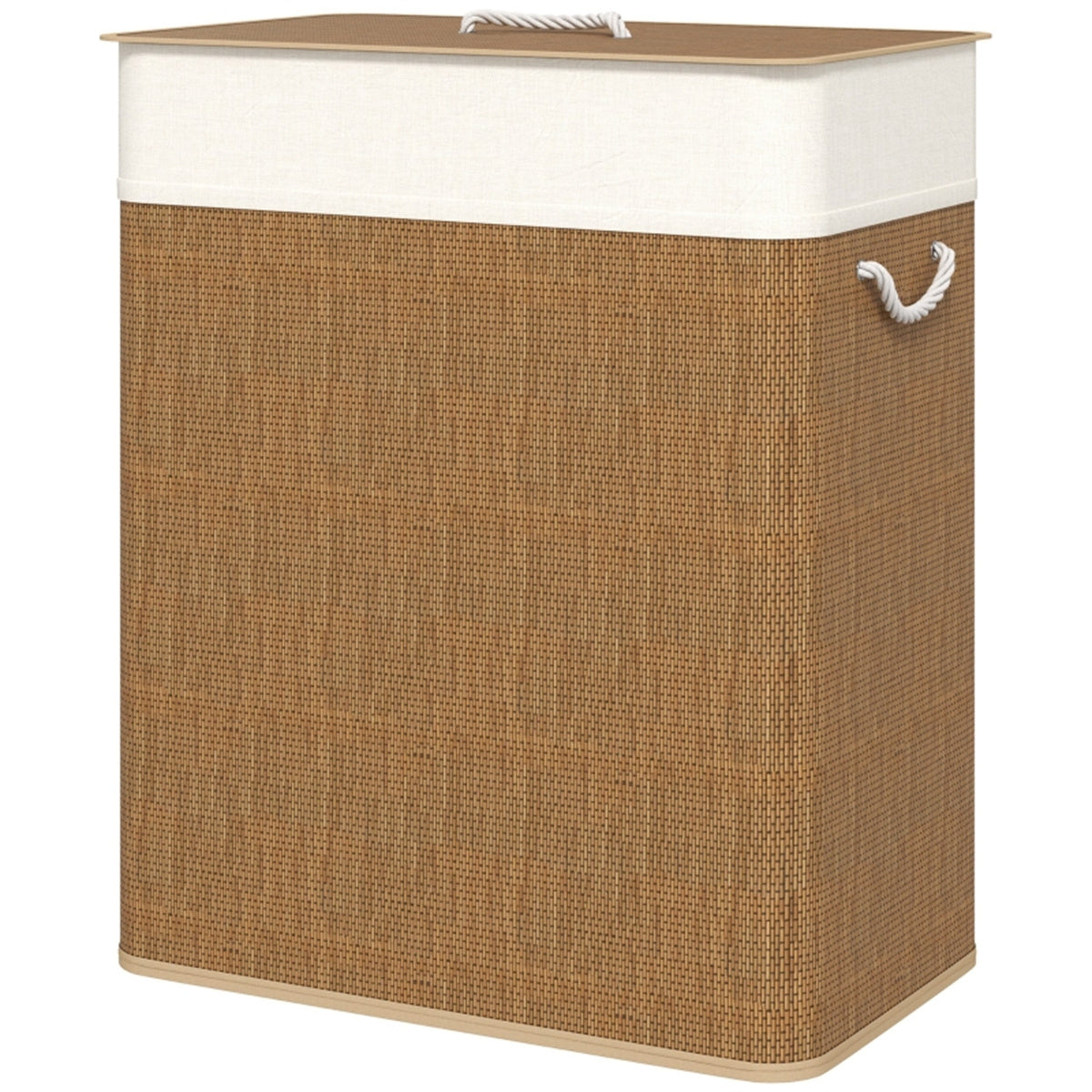 Double-Compartment Bamboo Laundry Sorter
